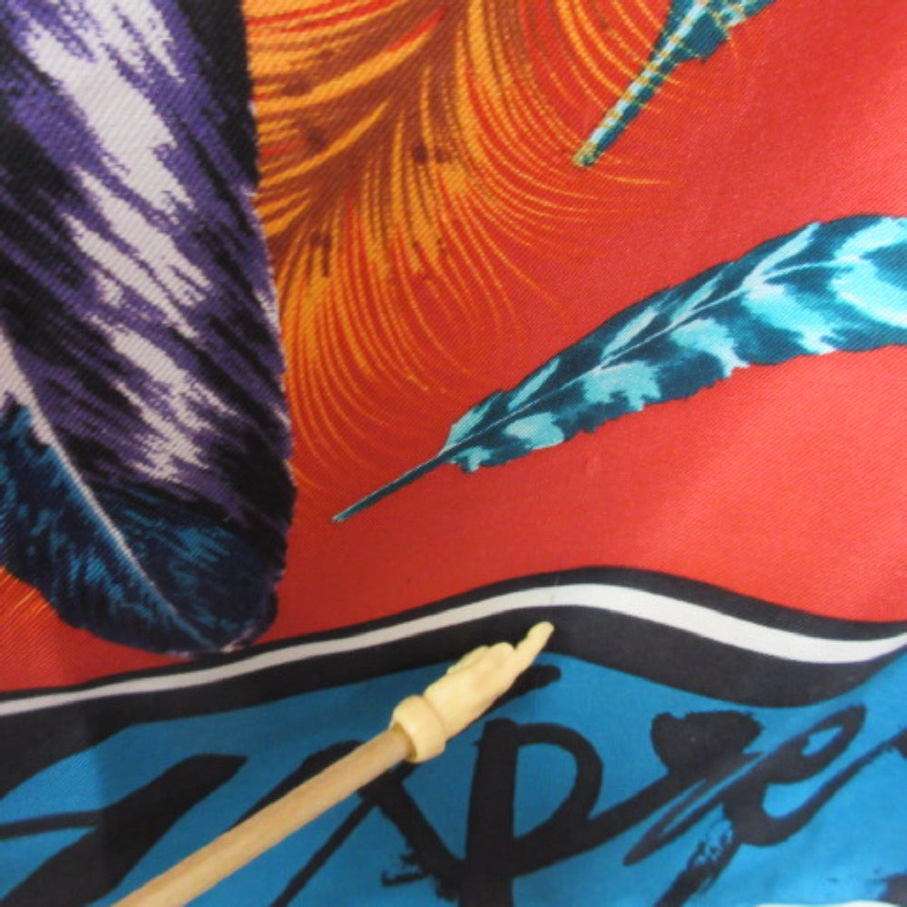 Express Feathers Design Silk Scarf - Square - 2088