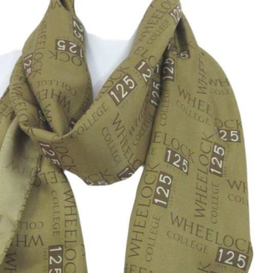 Wheelock College Clock Silk Scarf - Long - 5407