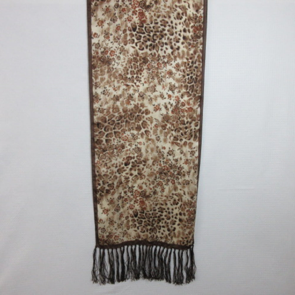 Animal Print Silk Scarf - Long - 2116