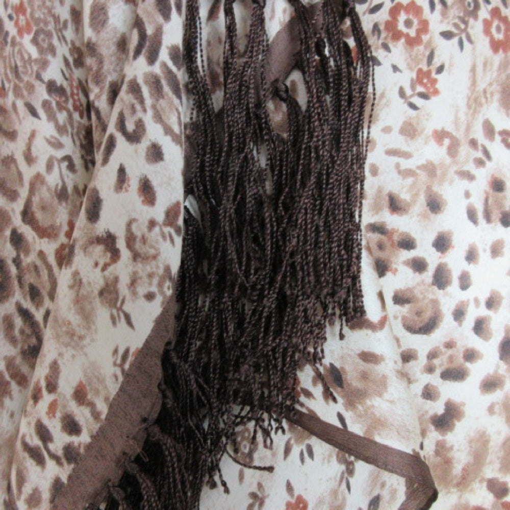 Animal Print Silk Scarf - Long - 2116