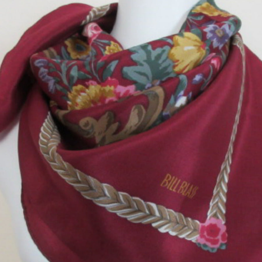 Bill Blass Floral Silk Scarf - Square - 2171