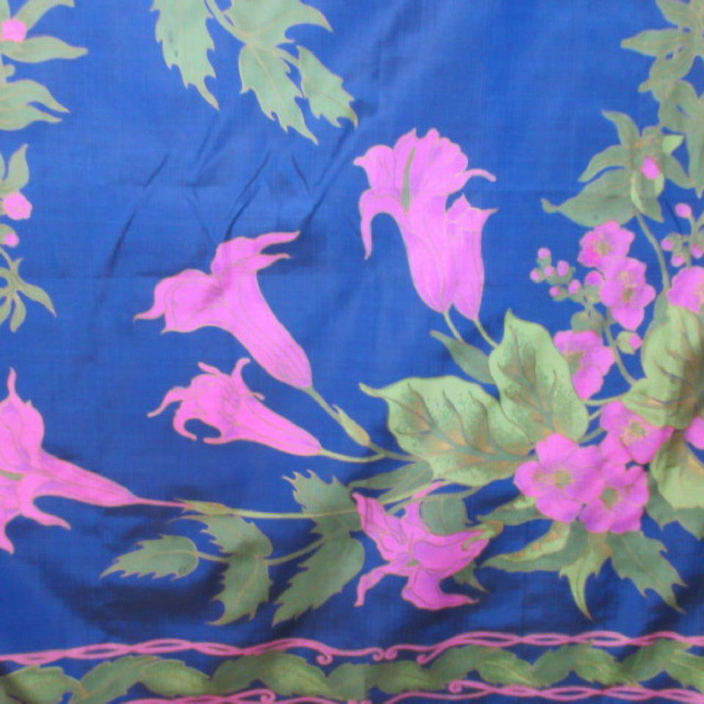 Thai Silk Scarf Floral Art - Square - 2176