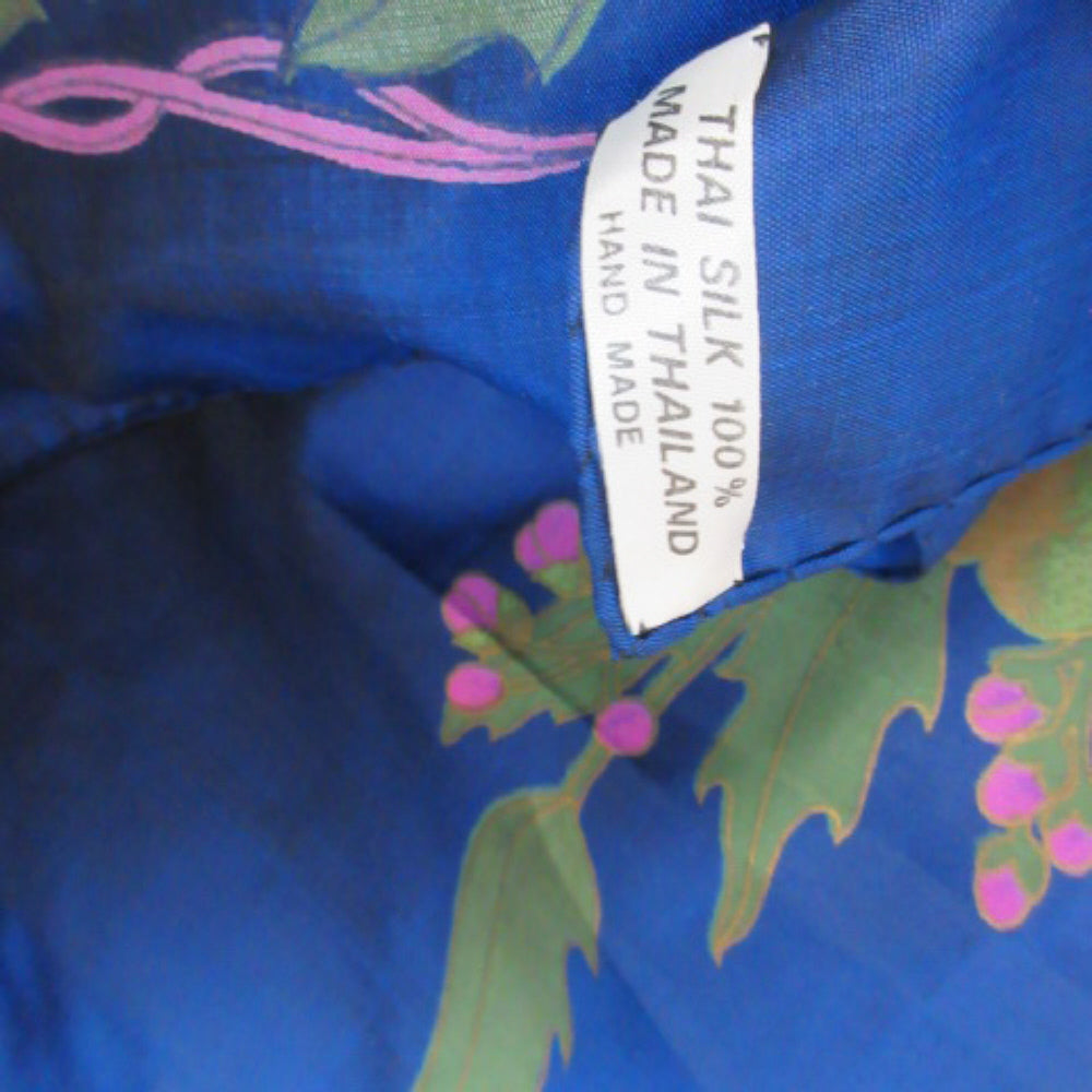 Thai Silk Scarf Floral Art - Square - 2176