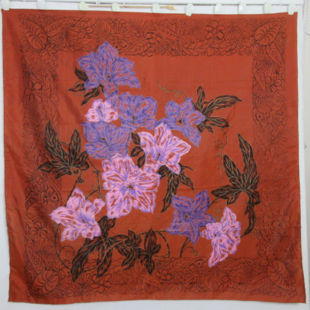Thai Silk Scarf Floral - Square 2183