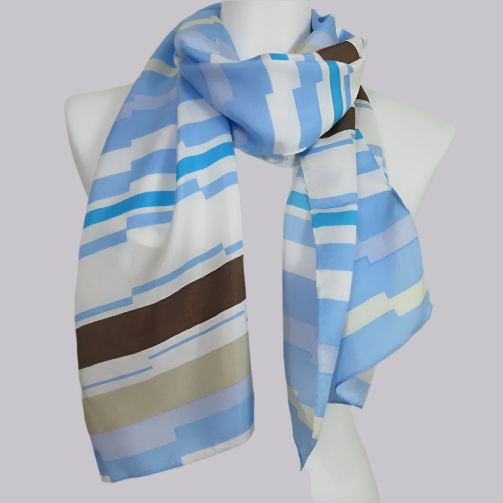 Anne Klein Geometric Silk Scarf - Long - 2236