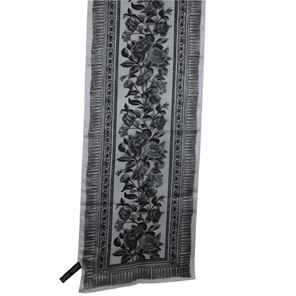 Ellen Tracy Floral Silk Scarf - Long - 2239