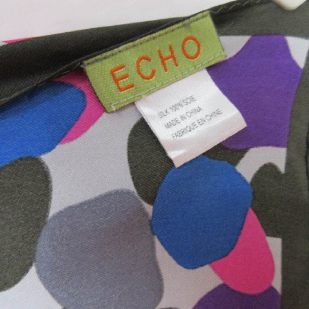 Echo Abstract Art Silk Scarf - Long - 2245