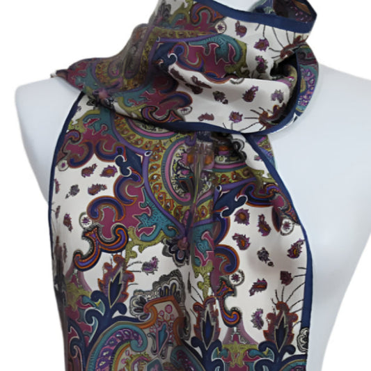Nicole Miller Paisley Silk Scarf - Long - 2248