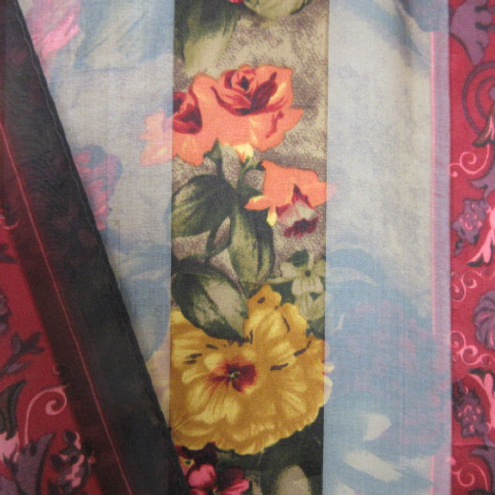 Adrienne Vittadini Floral Silk Scarf - Long - 2258