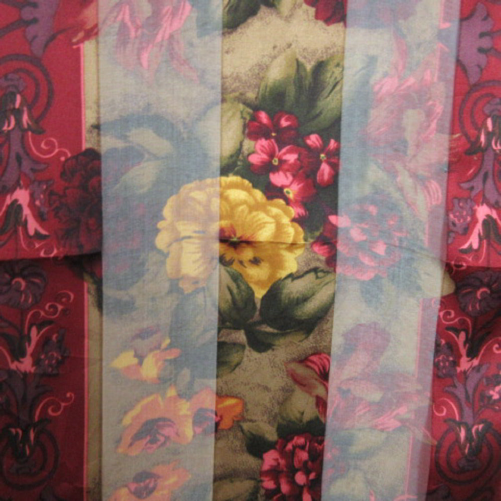 Adrienne Vittadini Floral Silk Scarf - Long - 2258