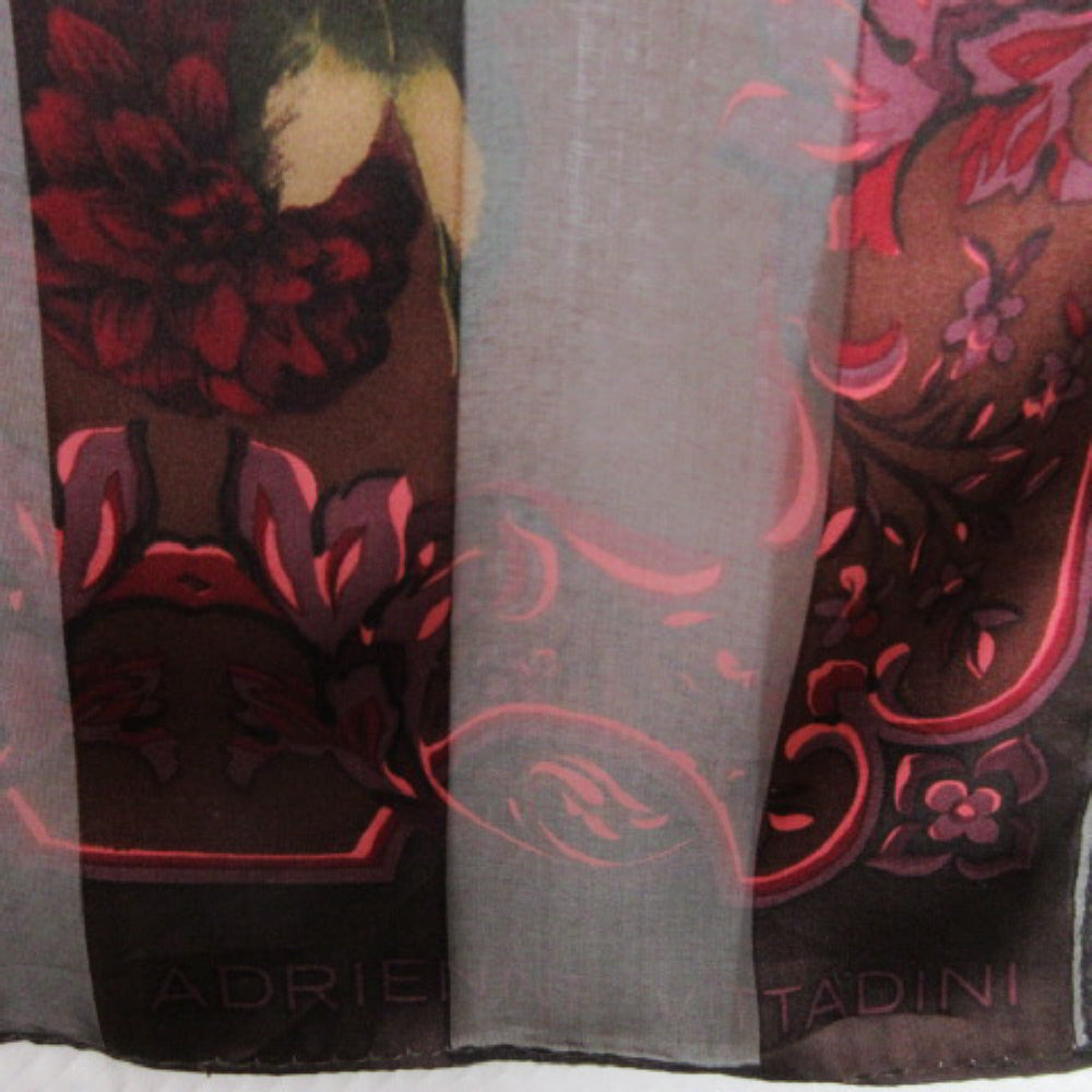 Adrienne Vittadini Floral Silk Scarf - Long - 2258