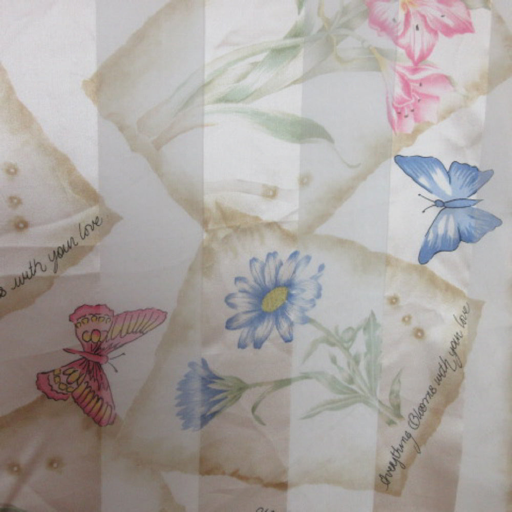 Floral Butterflies Silk Scarf - Square - 2297