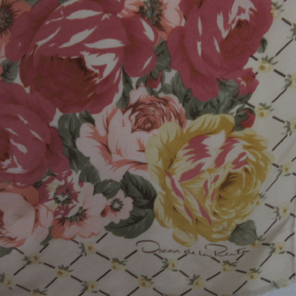Oscar de la Renta Silk Scarf - Long Floral - 2322