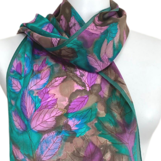 Vera Neumann Foliage Art Silk Scarf - Long – 5131