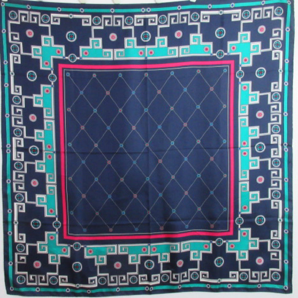 Ginnie Johansen Silk Scarf - Square Geometric - 2404