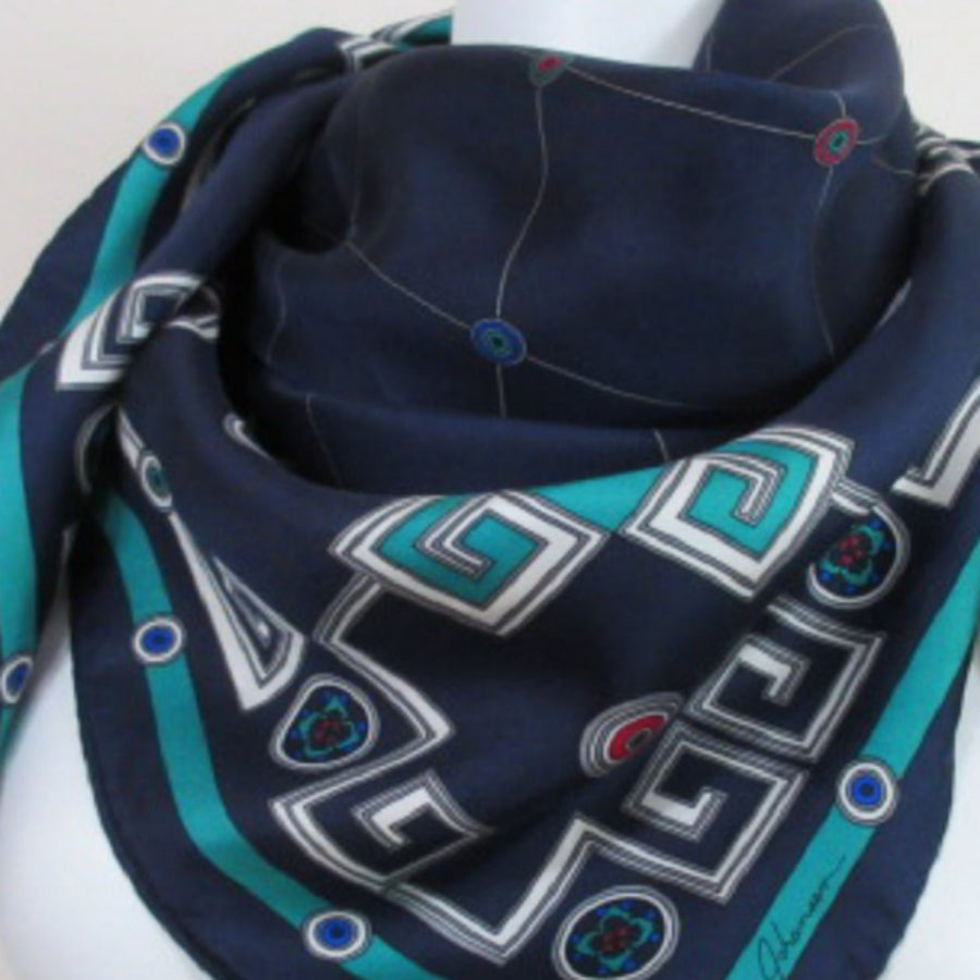Ginnie Johansen Silk Scarf - Square Geometric - 2404