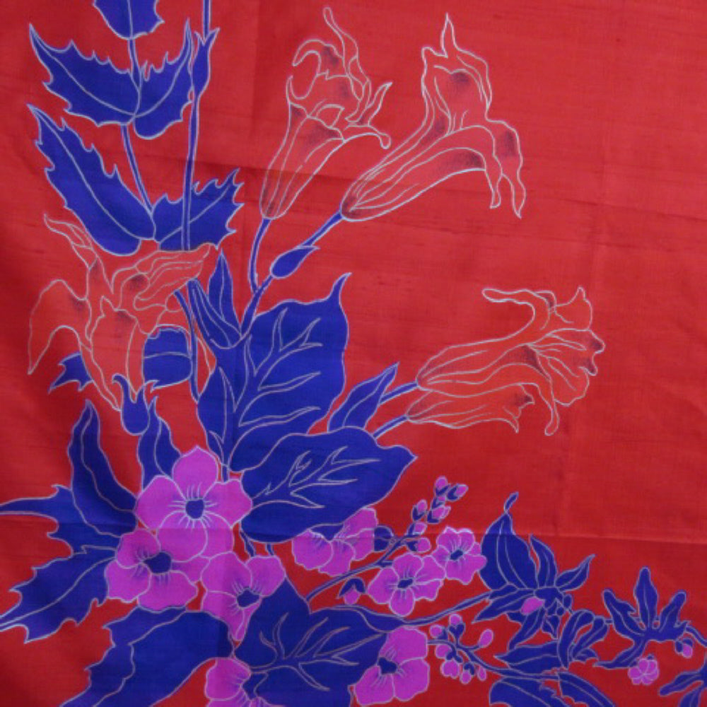 Thai Silk Scarf - Square Floral - 2408