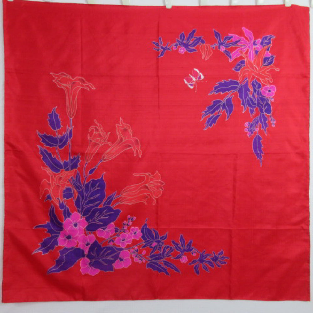 Thai Silk Scarf - Square Floral - 2408