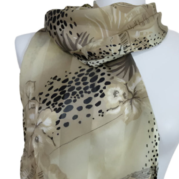 Jacqueline Ferrar Silk Scarf - Long Animal Print - 2418