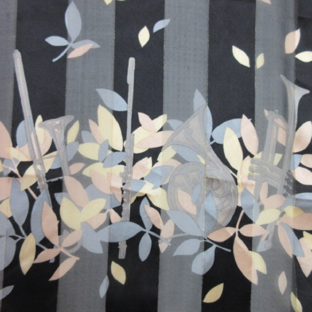Hiroko Kapp Floral Musical Instruments Silk Scarf - Long - 2419