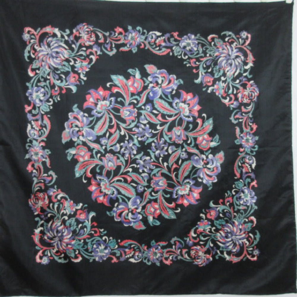 Thai Silk Scarf - Square Floral - 2458