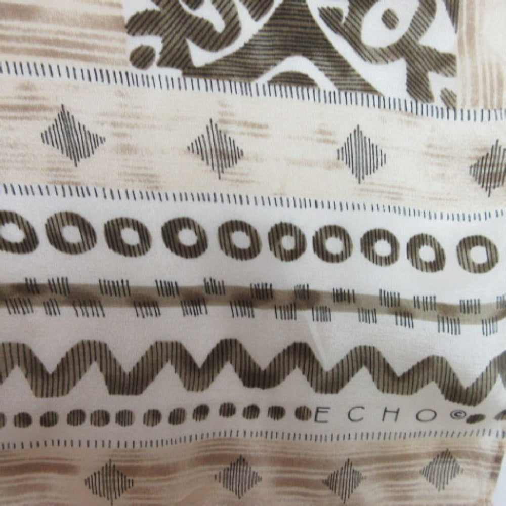 Echo Vintage Silk Scarf - Long Abstract 2495