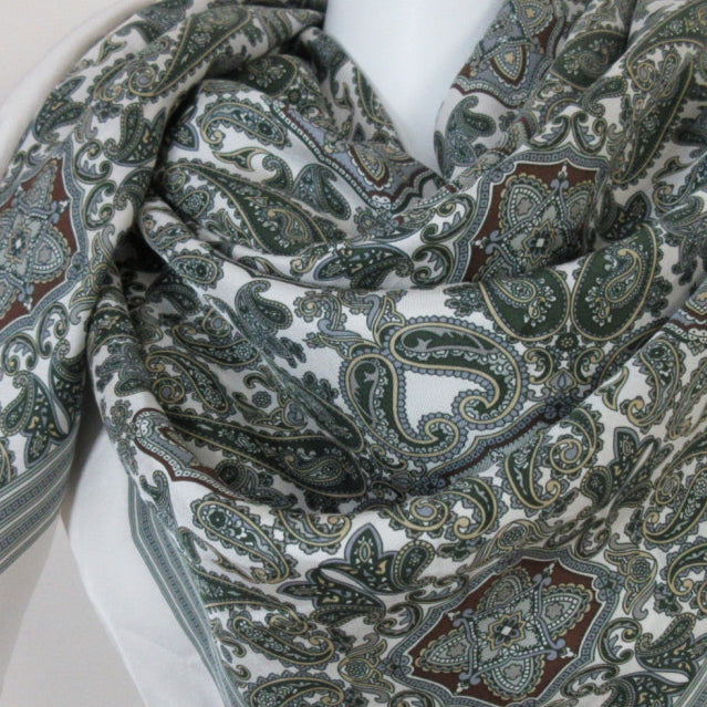 Massimo Dutti Designer Retro Silk Scarf - Square - 5444