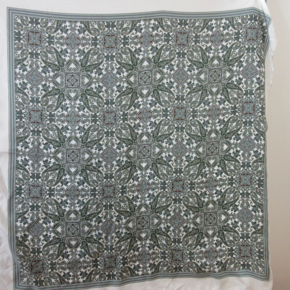 Massimo Dutti Designer Retro Silk Scarf - Square - 5444