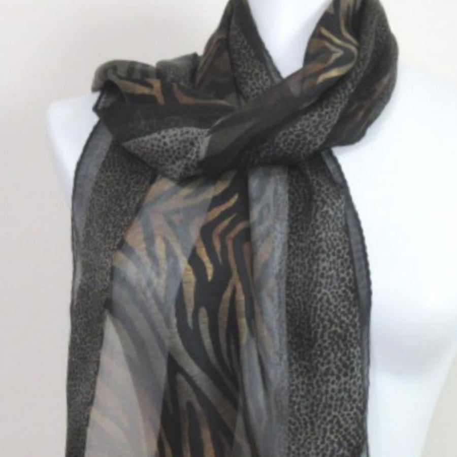 Anne Klein Silk Scarf - Long Animal Print - 2523