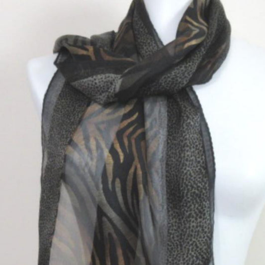 Anne Klein Silk Scarf - Long Animal Print - 2523