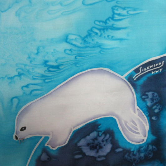 Art Silk Winds Silk Scarf - Square Seals - 2550