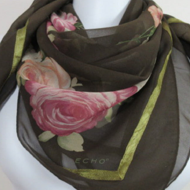Echo Silk Scarf - Square Floral 2556