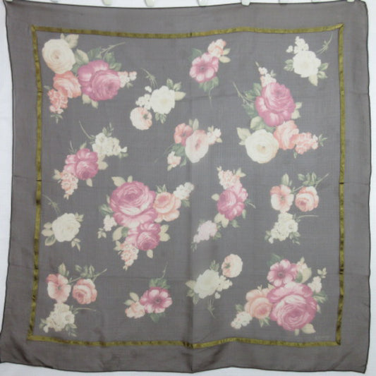 Echo Silk Scarf - Square Floral 2556