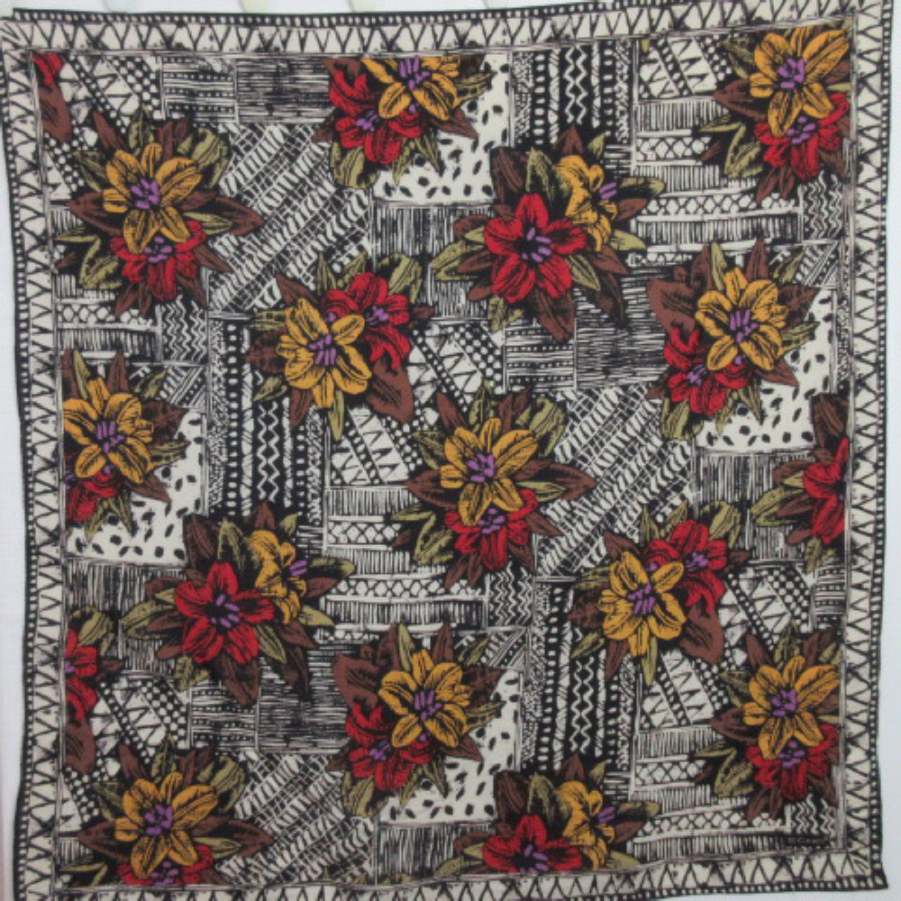 Echo Floral Cotton/Silk Blend Scarf - Square – 2572