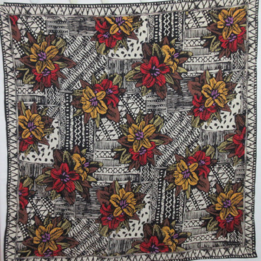 Echo Floral Cotton/Silk Blend Scarf - Square – 2572