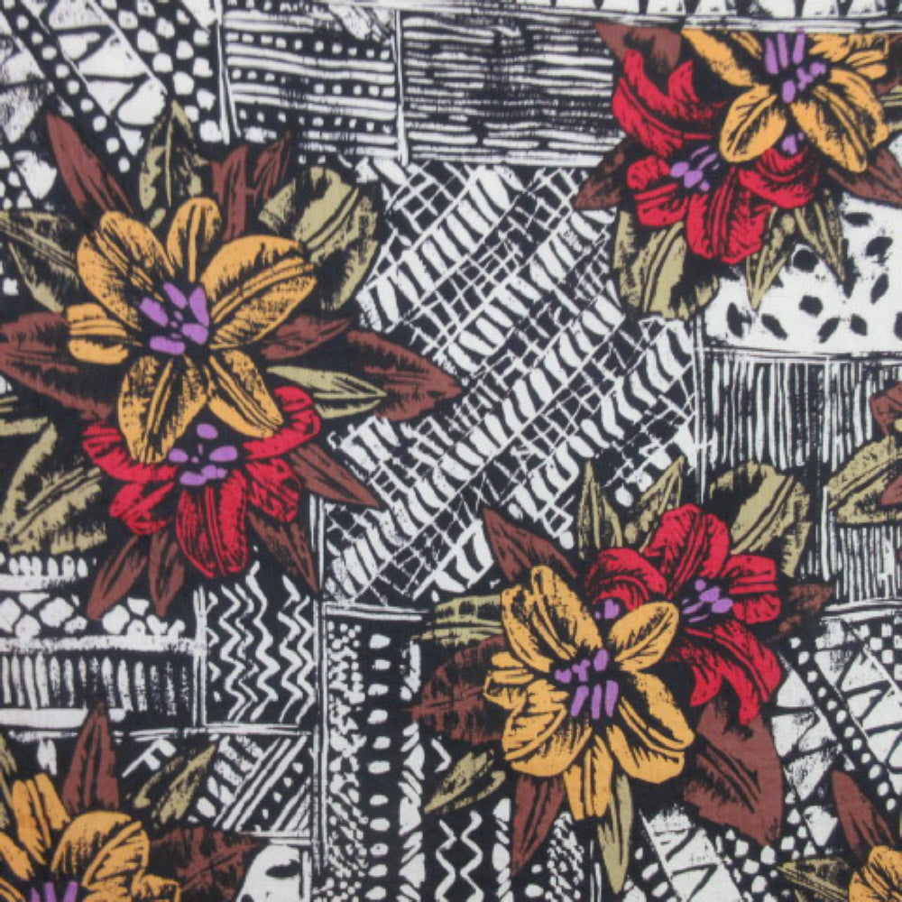 Echo Floral Cotton/Silk Blend Scarf - Square – 2572