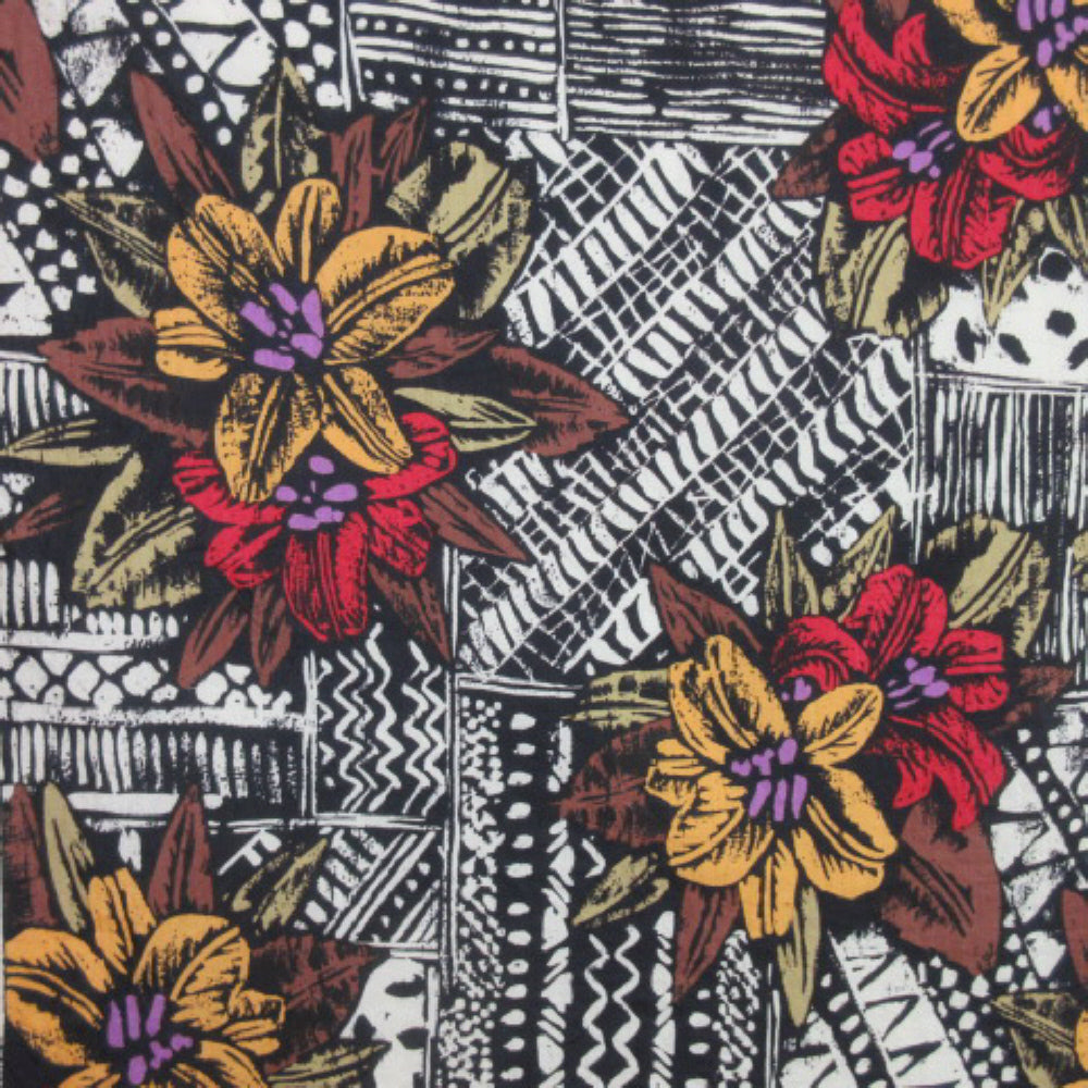 Echo Floral Cotton/Silk Blend Scarf - Square – 2572