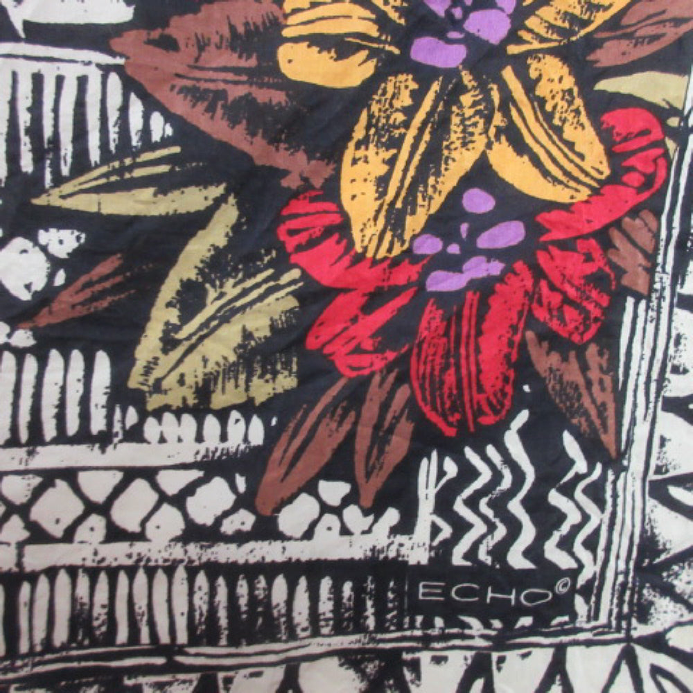 Echo Floral Cotton/Silk Blend Scarf - Square – 2572