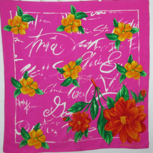 Adrienne Vittadini Floral Silk Scarf - Square - 2588