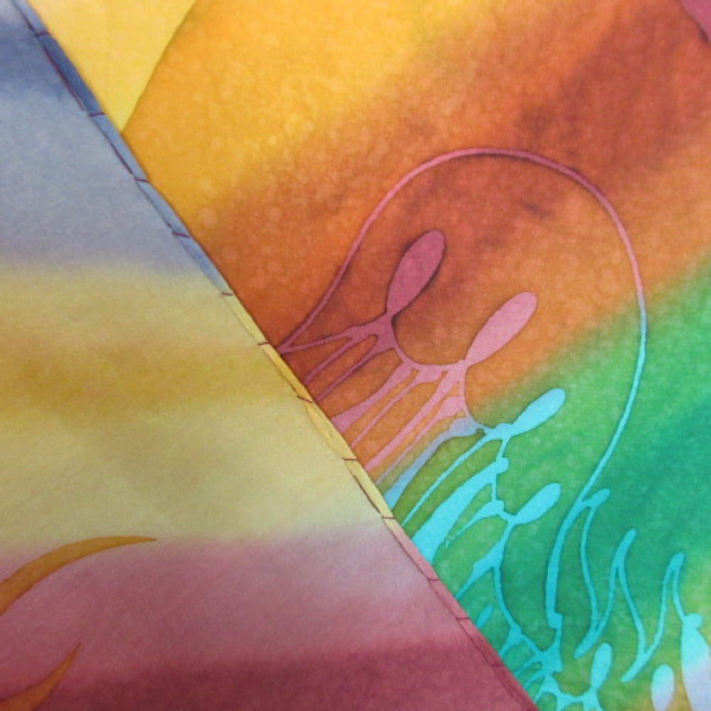 Artist Signed Silk Scarf - Square - Pegasus - 2597