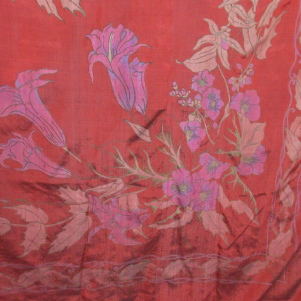 Thai Silk Scarf - Square - Floral Iridescent 2609