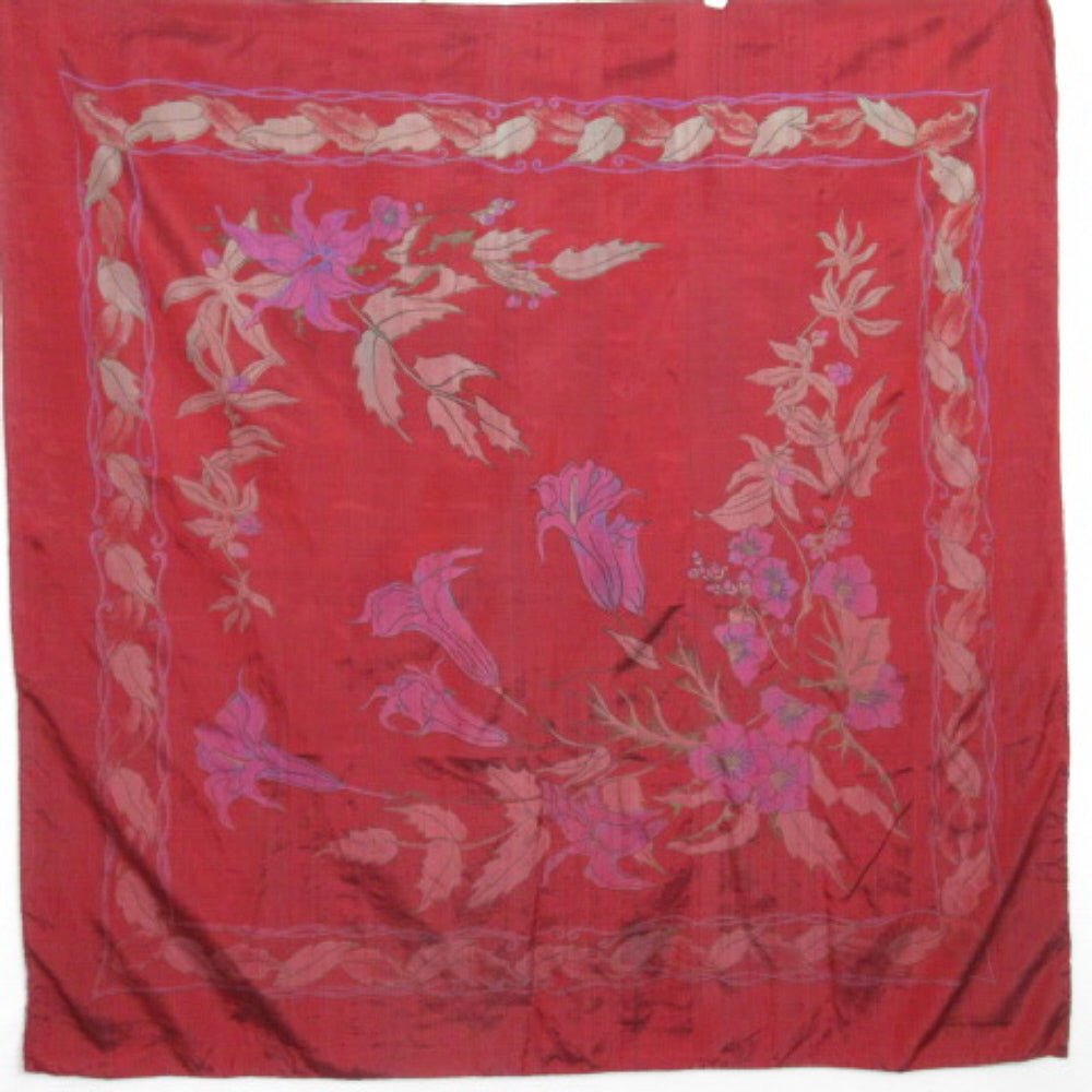 Thai Silk Scarf - Square - Floral Iridescent 2609