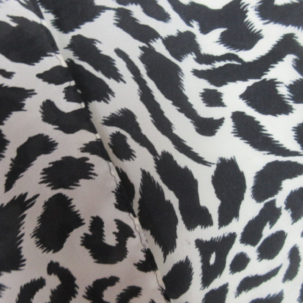 Black White Animal Print Silk Scarf - Long - 2639
