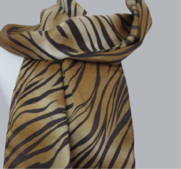 Jones New York Tiger Silk Scarf - Long - 1714