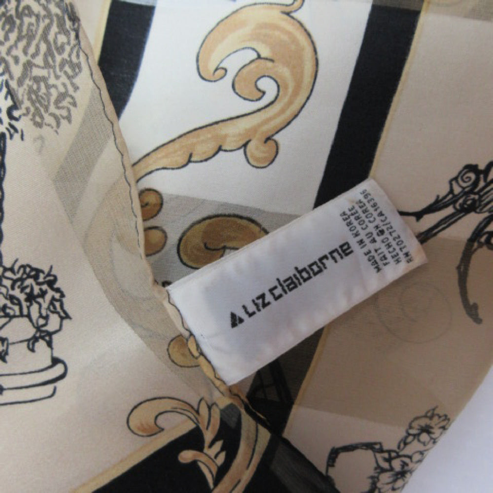 Liz Claiborne Victorian Theme Silk Scarf - Long 2646
