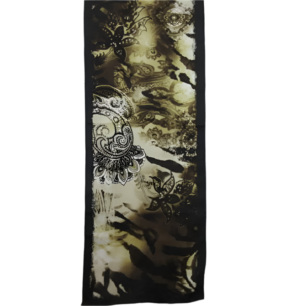 Adrienne Landau Animal Print Paisley Silk Scarf - Long - 2659
