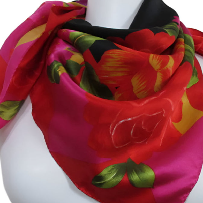 Liz Claiborne Floral Silk Scarf - Square 2729