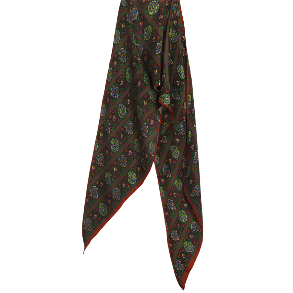 Anne Klein Floral Art Silk Scarf - Long - 2776