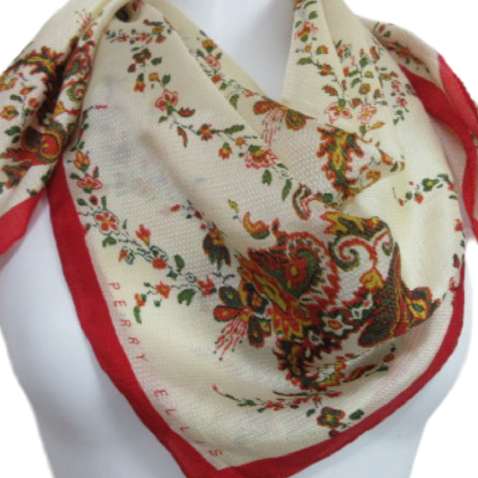 Perry Ellis Designer Silk Scarf - Square - 2195