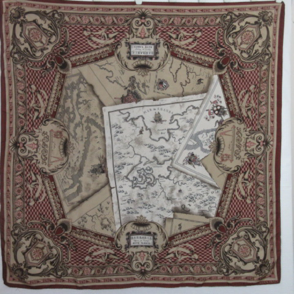 Ellen Tracy Designer Discover Map Silk Scarf - Square 2876